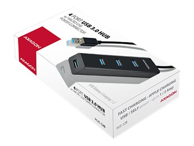 AXAGON Four-port USB 3.0 hub with fast charging and power support | HUE-S2B