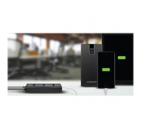 AXAGON Four-port USB 3.0 hub with fast charging and power support | HUE-S2B