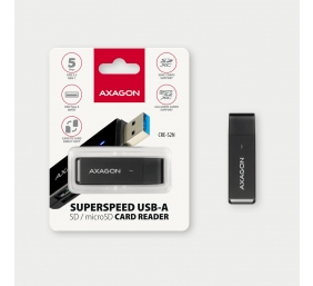 AXAGON Slim super-speed USB 3.2 Gen 1 card reader with a direct USB-A connector | CRE-S2N