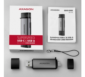 AXAGON Mobile USB 3.2 Gen 1card reader with USB-C and USB-A connectors | CRE-SAC
