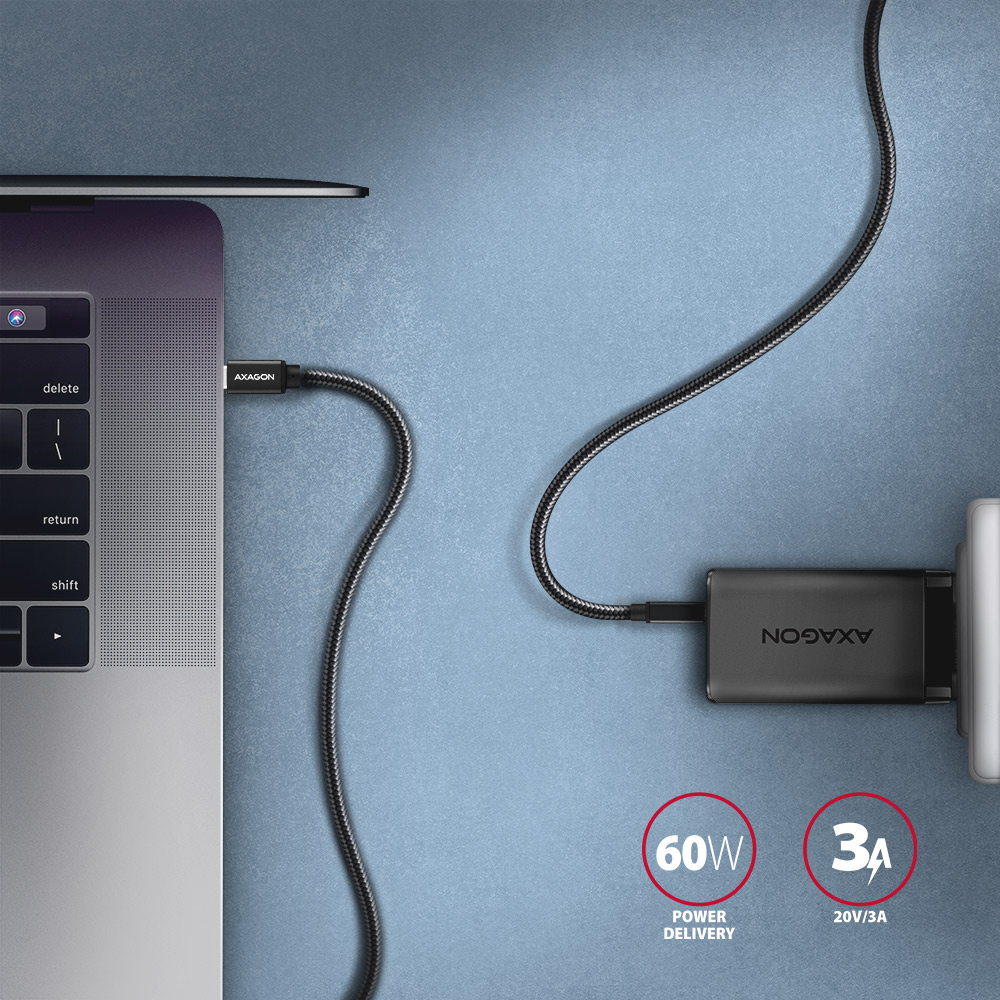AXAGON Data and charging USB 3.2 Gen 1 cable, 1 m | BUCM3-CM10AB | USB Type C - USB Type C