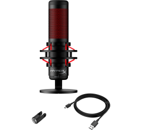 HyperX QuadCast Mikrofonas USB Mini-B, 3.5mm jack, Red Lighting, Juoda