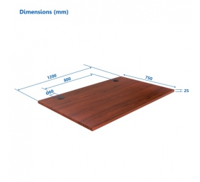 Stalviršis (LMDP) Up Up, tamsaus riešuto 1200x750x25mm