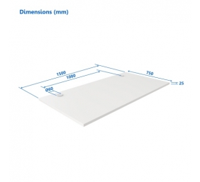 Stalviršis (LMDP) Up Up, baltas 1500x750x25mm