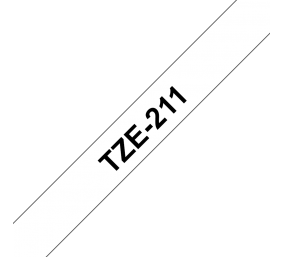 Brother TZe-211 (TZE211) Laminuotos ženklinimo juostos kasetė P-touch, Black on White 6mm, 8m