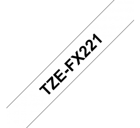 Brother | TZe-FX221 Flexible ID Laminated Tape | Black on White | TZe | 8 m | 0.9 cm