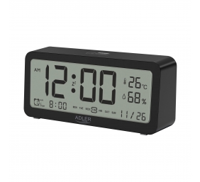 Adler | AD 1195b | Alarm Clock | W | Black | Alarm function