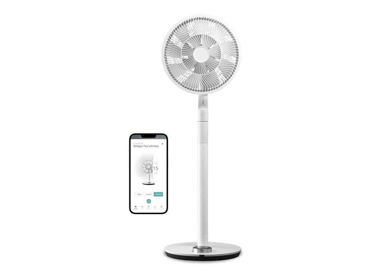 Duux | Fan | Whisper Flex Ultimate Smart | Stand Fan | White | Diameter 34 cm | Number of speeds 30 | Oscillation | 3-26 W | Remote control