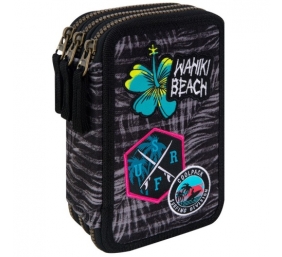Forminis trijų skyrių penalas su priedais CoolPack Jumper 3 Badges Girls Grey