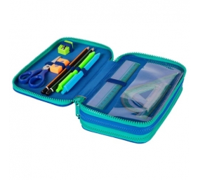 Forminis trijų skyrių penalas su priedais CoolPack Jumper 3 Gradient Ocean