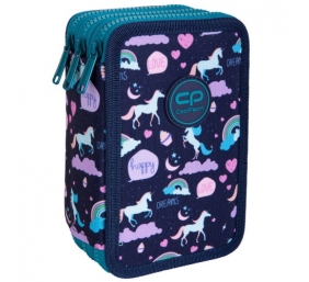 Forminis trijų skyrių penalas su priedais CoolPack Jumper 3 Happy Unicorn