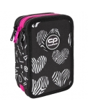 Forminis trijų skyrių penalas su priedais CoolPack Jumper 3 Math Hearts