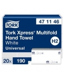 Lapelinis rankšluostinis popierius Tork Xpress Multifold Universal H2 2sl., 23,4 x 21,3 cm (20 vnt.)