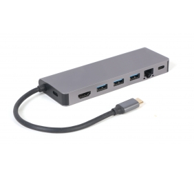 Cablexpert USB Type-C 5-in-1 multi-port adapter (Hub + HDMI + PD + card reader + LAN) | A-CM-COMBO5-05 | Adapter