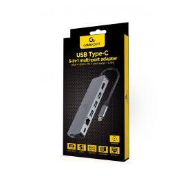 Cablexpert USB Type-C 5-in-1 multi-port adapter (Hub + HDMI + PD + card reader + LAN) | A-CM-COMBO5-05 | Adapter