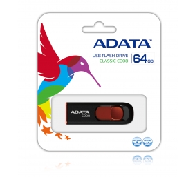 ADATA | C008 | 64 GB | USB 2.0 | Black/Red