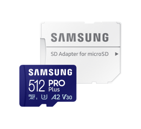 Samsung | PRO Plus microSD Card with Adapter | 512 GB | MicroSDXC | Flash memory class U3, V30, A2