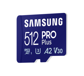 Samsung | PRO Plus microSD Card with Adapter | 512 GB | MicroSDXC | Flash memory class U3, V30, A2