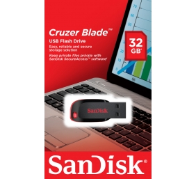 SanDisk Cruzer Blade USB atmintinė 32GB, Black/Red
