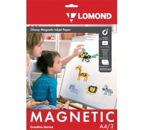 Fotopopierius Lomond Magnetic Inkjet Paper su magnetiniu sluoksniu A4/2 Blizgus