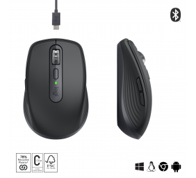 Belaidė pelė Logitech MX Anywhere 3S - RF Wireless + Bluetooth, Laser, 8000 DPI, Graphite