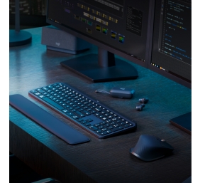 Logitech MX Keys S Belaidė klaviatūra, RF Wireless+Bluetooth, Illuminated, US Int, Graphite