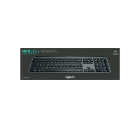 Logitech MX Keys S Belaidė klaviatūra, RF Wireless+Bluetooth, Illuminated, US Int, Graphite