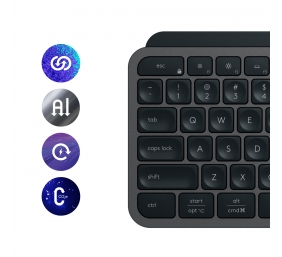Logitech MX Keys S Belaidė klaviatūra, RF Wireless+Bluetooth, Illuminated, US Int, Graphite