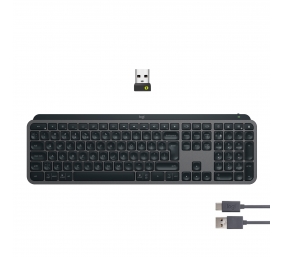 Logitech MX Keys S Belaidė klaviatūra, RF Wireless+Bluetooth, Illuminated, US Int, Graphite