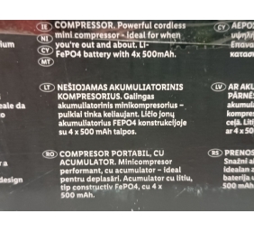 Ecost prekė po grąžinimo, Ultimate Speed Portable Cordless Compressor Inflator Uskt60a1 60pci