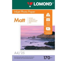 Fotopopierius Lomond Photo Inkjet Paper Matinis 170 g/m2 A4, 25 lapai, dvipusis