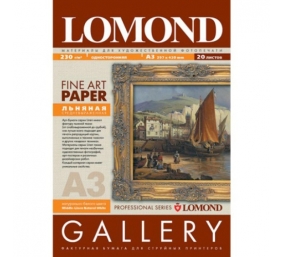 Fotopopierius Lomond Fine Art Paper Gallery Linen 230g/m2 A3, 20 lapų, Coarse Natural White