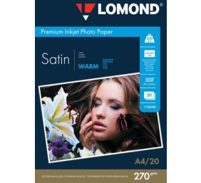 Fotopopierius Lomond Premium Photo Paper Satininis 270 g/m2 A4, 20 lapų, Warm