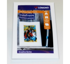 Fotopopierius Lomond Photo Inkjet Paper Matinis 160 g/m2 10x15, 15 sheets + InstaFrame White Window