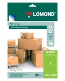 Lipnus popierius lipdukams Lomond Self-Adhesive Universal Labels, 1/210x297, A4, 50 lapų, Green neon