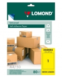 Lipnus popierius lipdukams Lomond Self-Adhesive Universal Labels, 1/210x297, A4, 50 lapų, Lemon neon