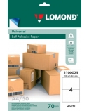 Lipnus popierius lipdukams Lomond Self-Adhesive Universal Labels, 4/105x148,5, A4, 50 lapų, Balta