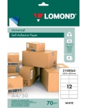 Lipnus popierius lipdukams Lomond Self-Adhesive Universal Labels, 12/105x48, A4, 50 lapų, Balta