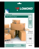 Lipnus popierius lipdukams Lomond Self-Adhesive Universal Labels, 18/66,7x46, A4, 50 lapų, Balta