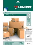 Lipnus popierius lipdukams Lomond Self-Adhesive Universal Labels, 40/48,5x25,4, A4, 50 lapų, Balta