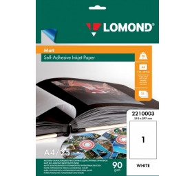 Lipnus popierius lipdukams Lomond Self Adhesive Inkjet Photo Paper Matinis A4, 25 lapai