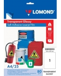 Lipni poliesterio plėvelė Lomond PET Laserjet Film Self Adhesive Skaidri Blizgi A4, 25 lapai