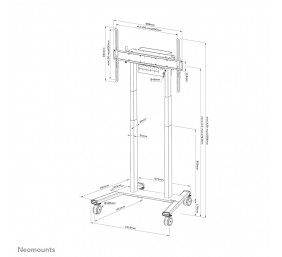 Neomounts Floor stand | FL55-875BL1 TV trolley | Adjustable Height | 55-100 " | Maximum weight (capacity) 110 kg | Black