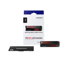 Samsung | 990 PRO with Heatsink | 1000 GB | SSD form factor M.2 2280 | Solid-state drive interface M.2 NVMe | Read speed 7450 MB/s | Write speed 6900 MB/s