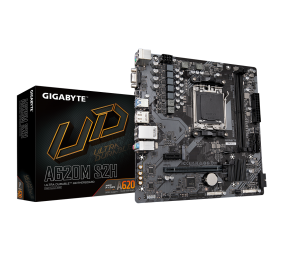 Gigabyte | A620M S2H 1.0 M/B | Processor family AMD | Processor socket AM5 | DDR5 DIMM | Memory slots 2 | Supported hard disk drive interfaces 	SATA, M.2 | Number of SATA connectors 4 | Chipset AMD A620 | Micro ATX