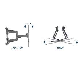Gembird | Wall mount | WM-75ST-02 | Tilt, swivel, rotate | 32-75 " | Maximum weight (capacity) 45.5 kg | Black