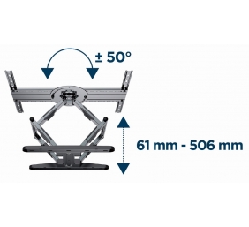 Gembird | Wall mount | WM-80STR-01 | Tilt, swivel, rotate | 40-80 " | Maximum weight (capacity) 50 kg | Black