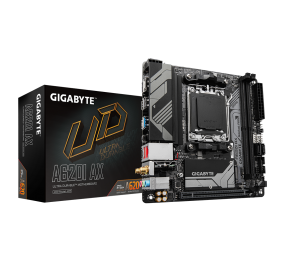 Gigabyte | A620I AX 1.0 | Processor family AMD | Processor socket AM5 | DDR5 DIMM | Supported hard disk drive interfaces SATA, M.2 | Number of SATA connectors 2