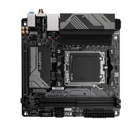 Gigabyte | A620I AX 1.0 | Processor family AMD | Processor socket AM5 | DDR5 DIMM | Supported hard disk drive interfaces SATA, M.2 | Number of SATA connectors 2