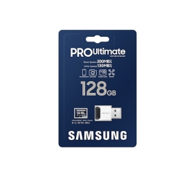 Samsung | MicroSD Card with Card Reader | PRO Ultimate | 128 GB | microSDXC Memory Card | Flash memory class U3, V30, A2